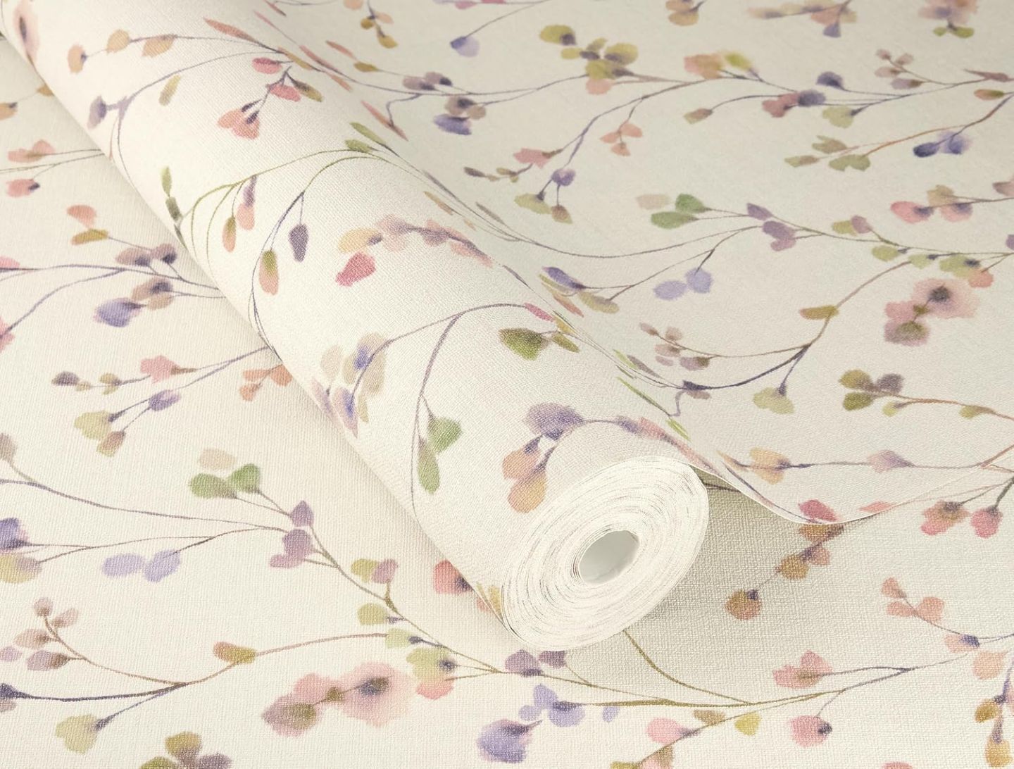 Rasch Vliestapete 486155 Country Charme Blätter Ranken Rosa Altrosa Floral Landhausstil